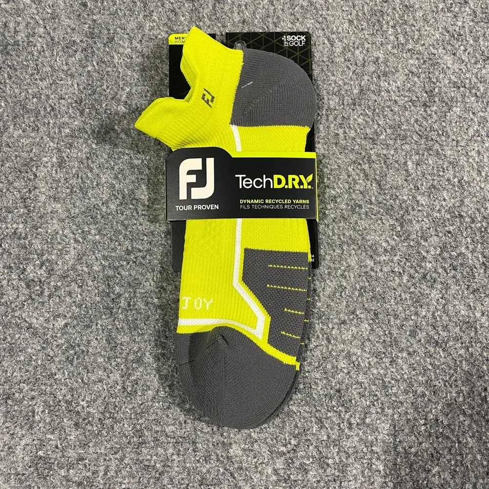 6 Pairs FootJoy Tech D.R.Y. Roll Tab Golf Socks Mens US 7-12 Green Compression
